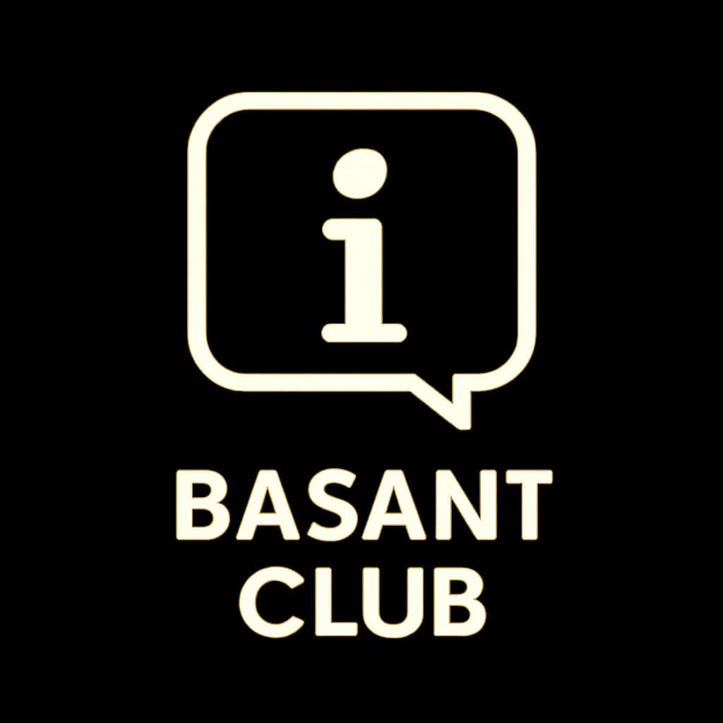 A clean badge design symbolizing the features of Basant Club.