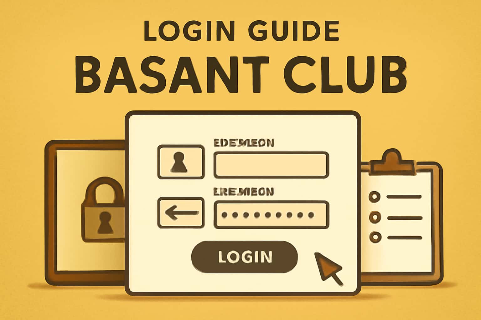 Informational scene focusing on the login process for Basant Club.
