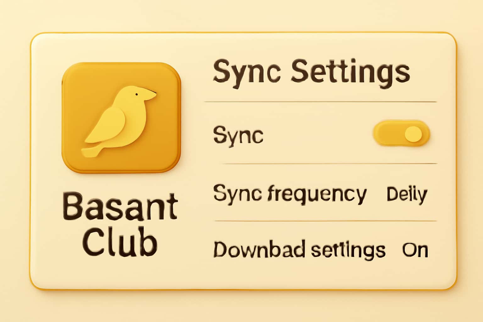 An informative scene depicting the synchronization of Basant Club settings across multiple devices.