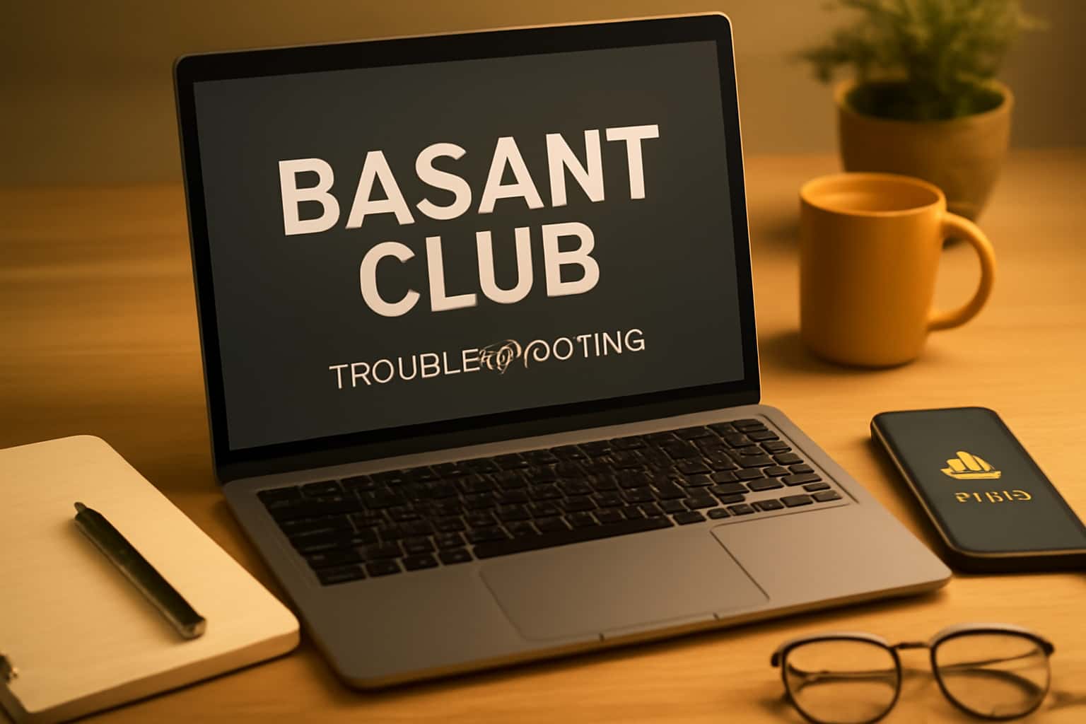 Informational graphic illustrating troubleshooting concepts for Basant Club App.