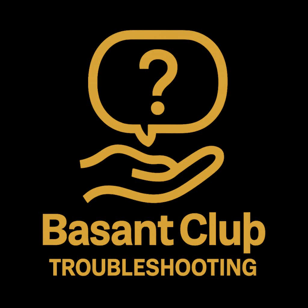 Icon representing troubleshooting for the Basant Club App.