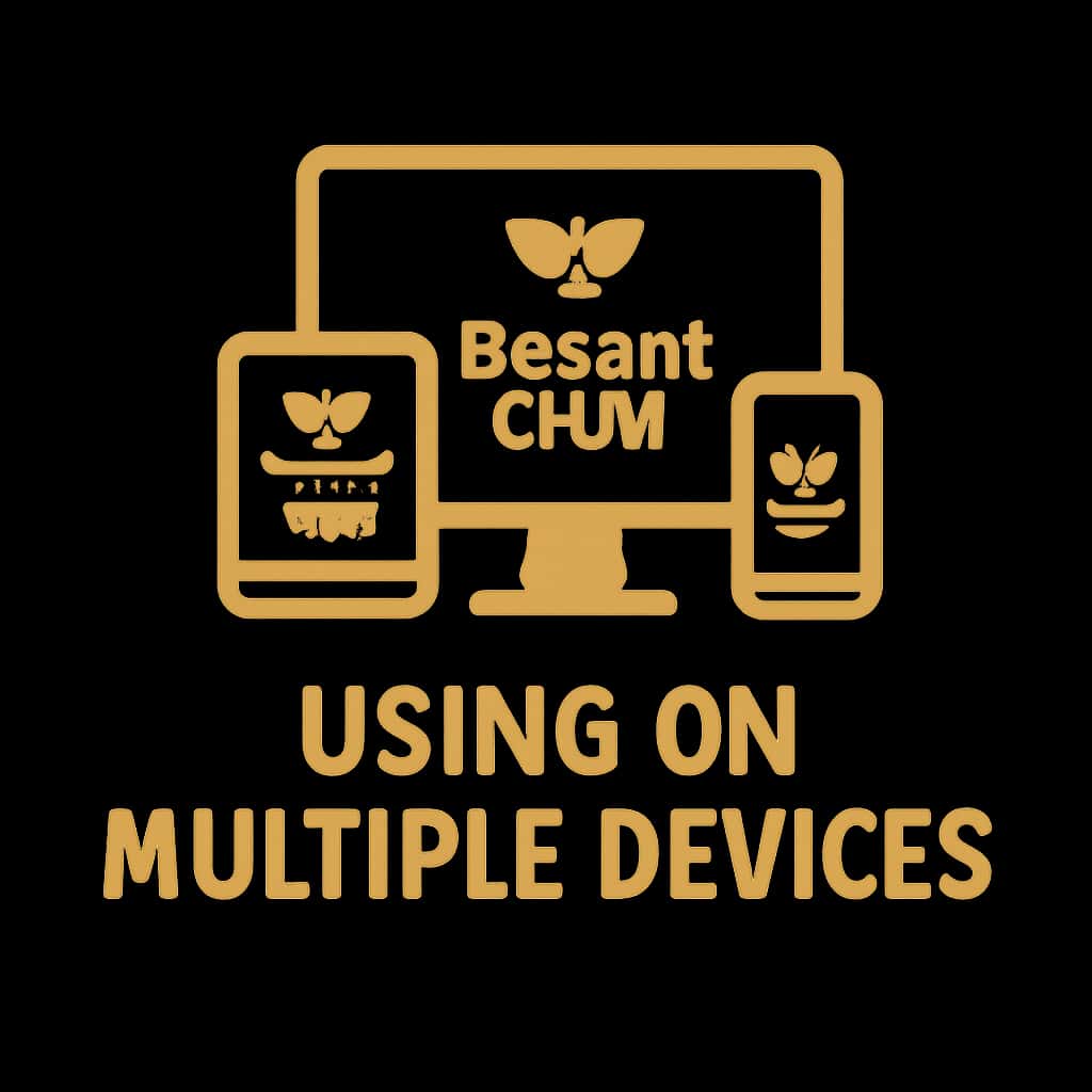 A badge symbolizing the multi-device access of Basant Club.